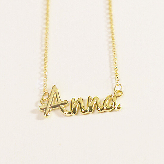 925 sterling silver personalized jewelry supplier custom 14k gold plated 3d name necklace chain wholesale manufacturers